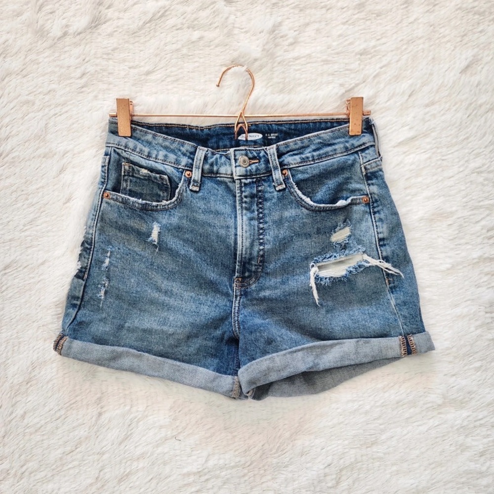 Denim Blue Women's Distressed Shorts
